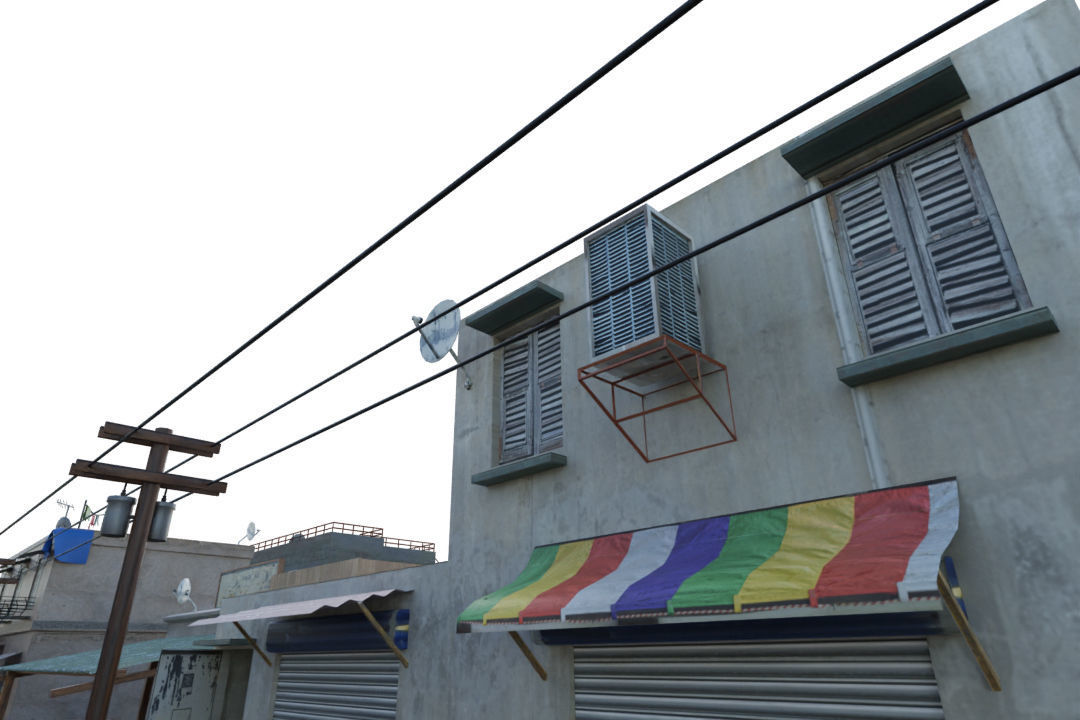 Arab City Block Full Low-poly 3D model_24