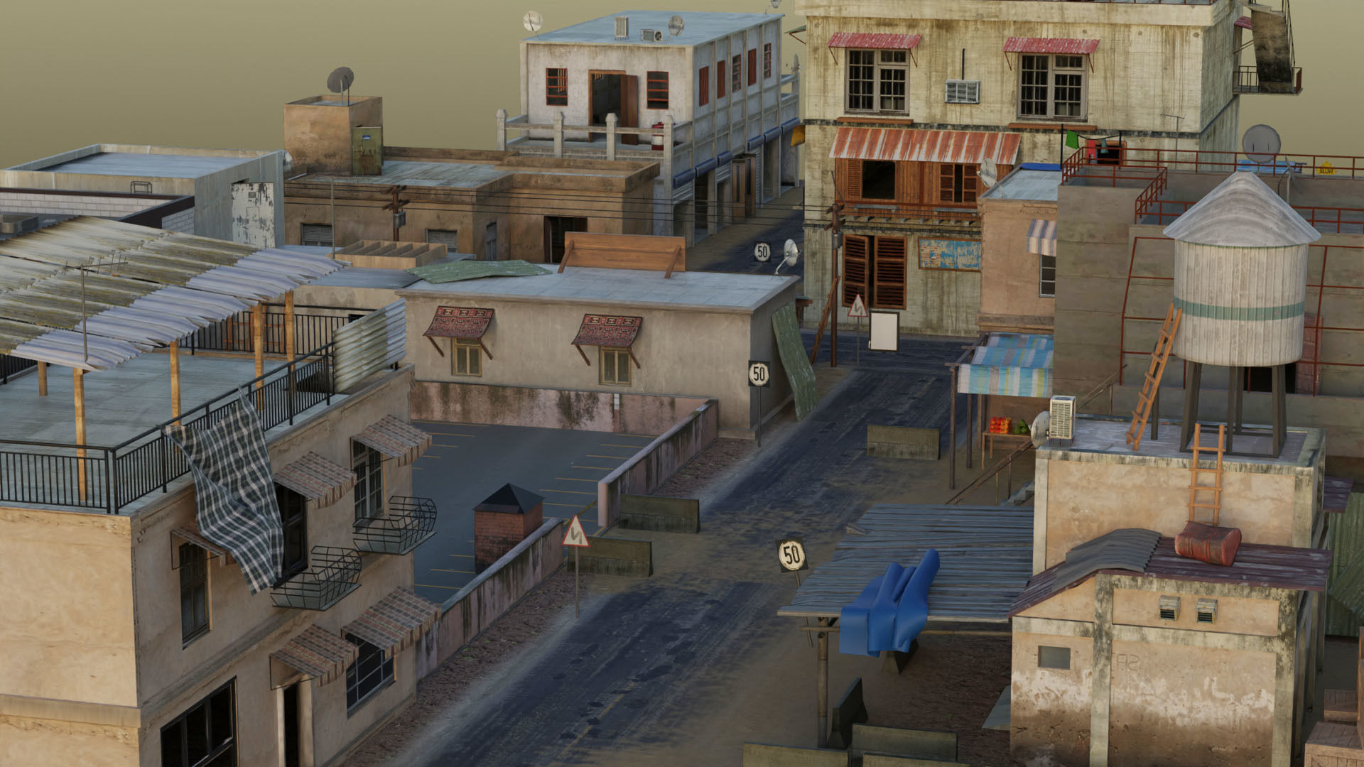 Arab City Block Full Low-poly 3D model_17