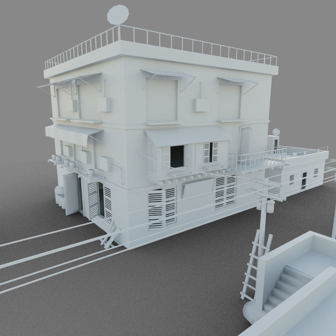 Arab City Block Full Low-poly 3D model_30