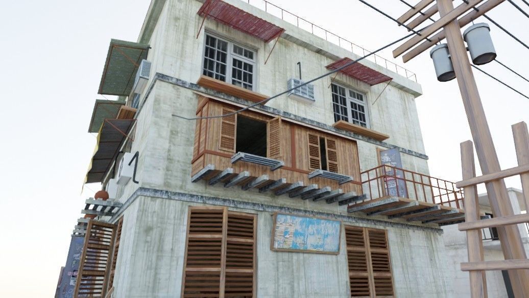 Arab City Block Full Low-poly 3D model_29