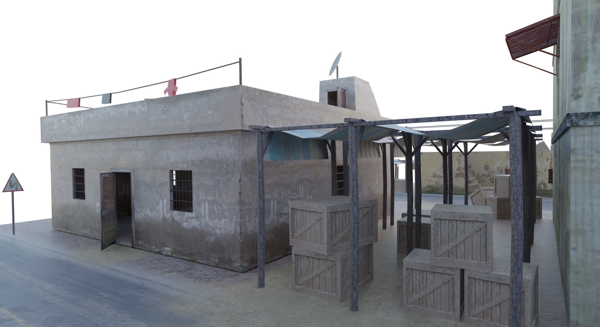 Arab City Block Full Low-poly 3D model_25