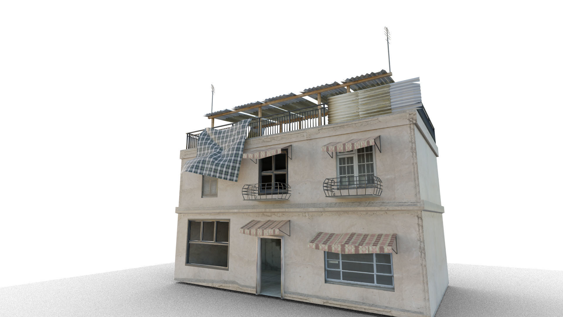 Arab City Block Full Low-poly 3D model_26