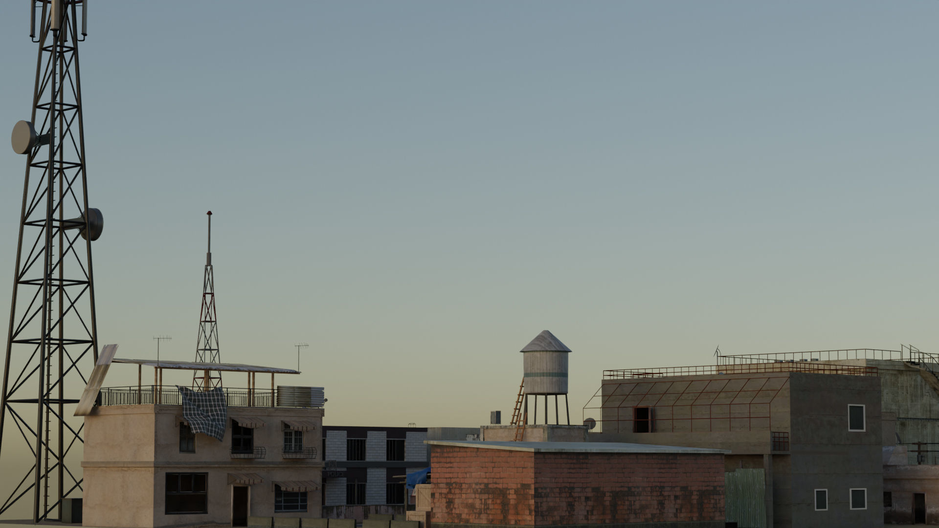 Arab City Block Full Low-poly 3D model_12