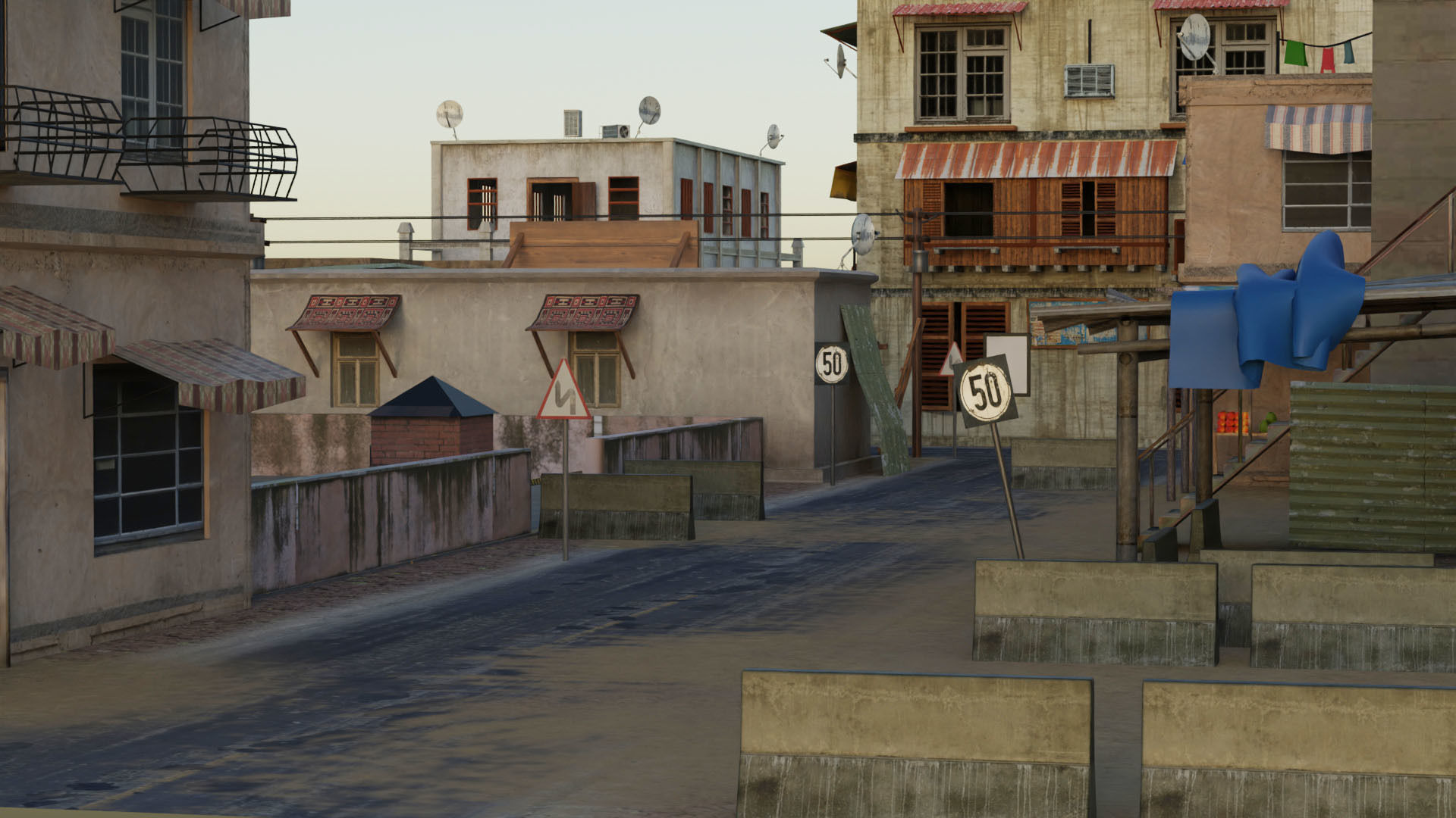 Arab City Block Full Low-poly 3D model_10