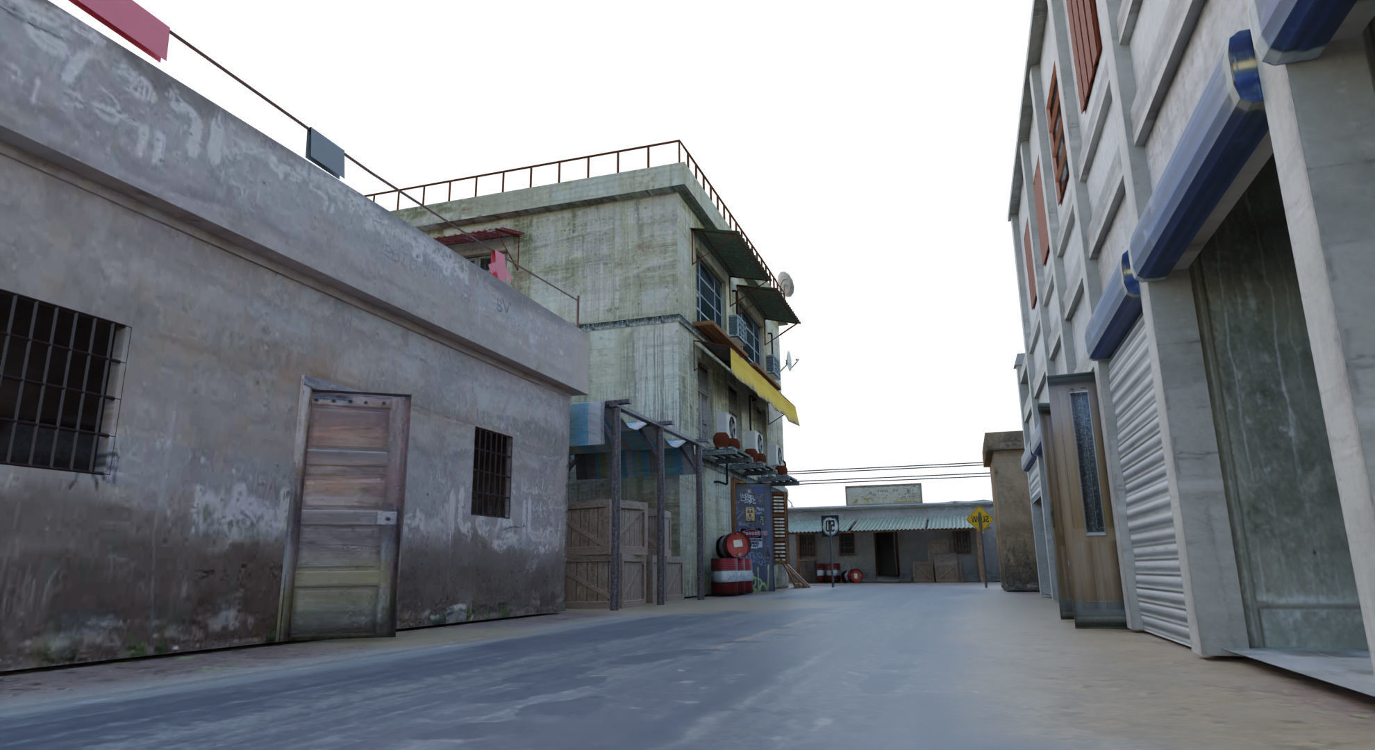 Arab City Block Full Low-poly 3D model_27