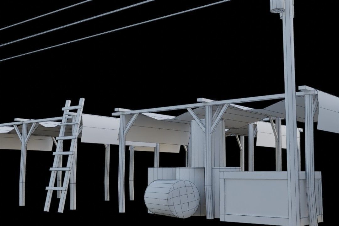 Arab City Block Full Low-poly 3D model_44