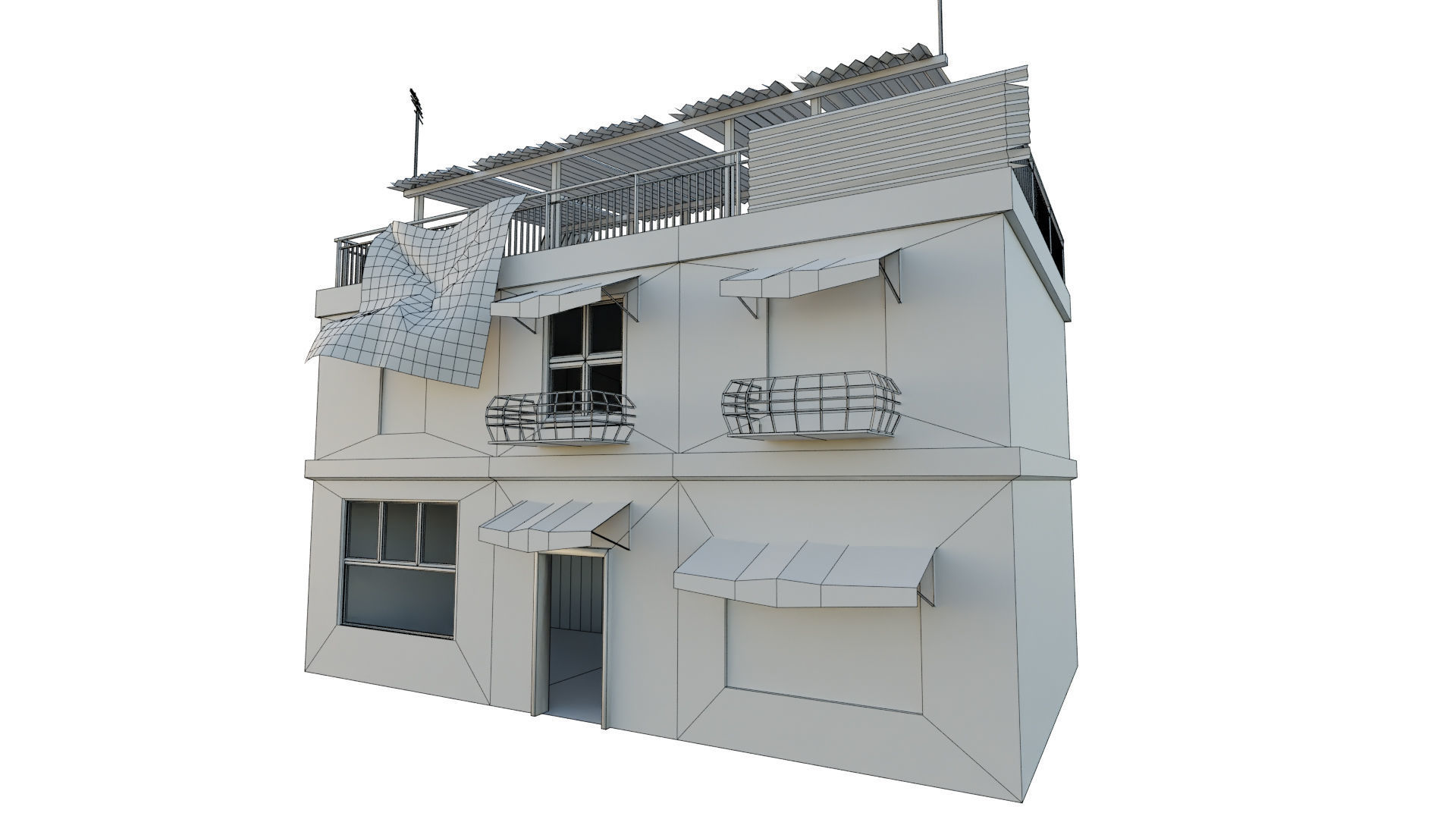 Arab City Block Full Low-poly 3D model_48