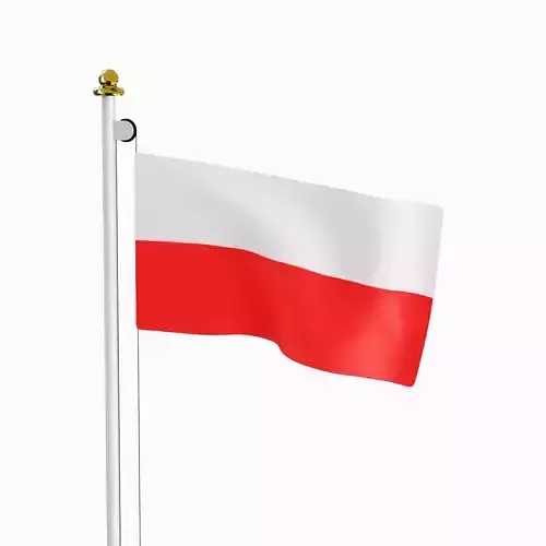 Flag of the Poland  Low-poly 3D model