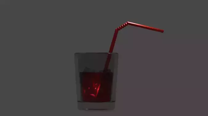 Red Drink in Glass Cup
