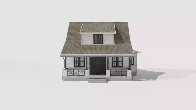 Game Ready model of an American House Low-poly 3D model