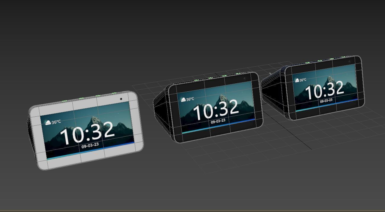 Amazon echo show 5 with white blue and black colors Low-poly 3D model_10