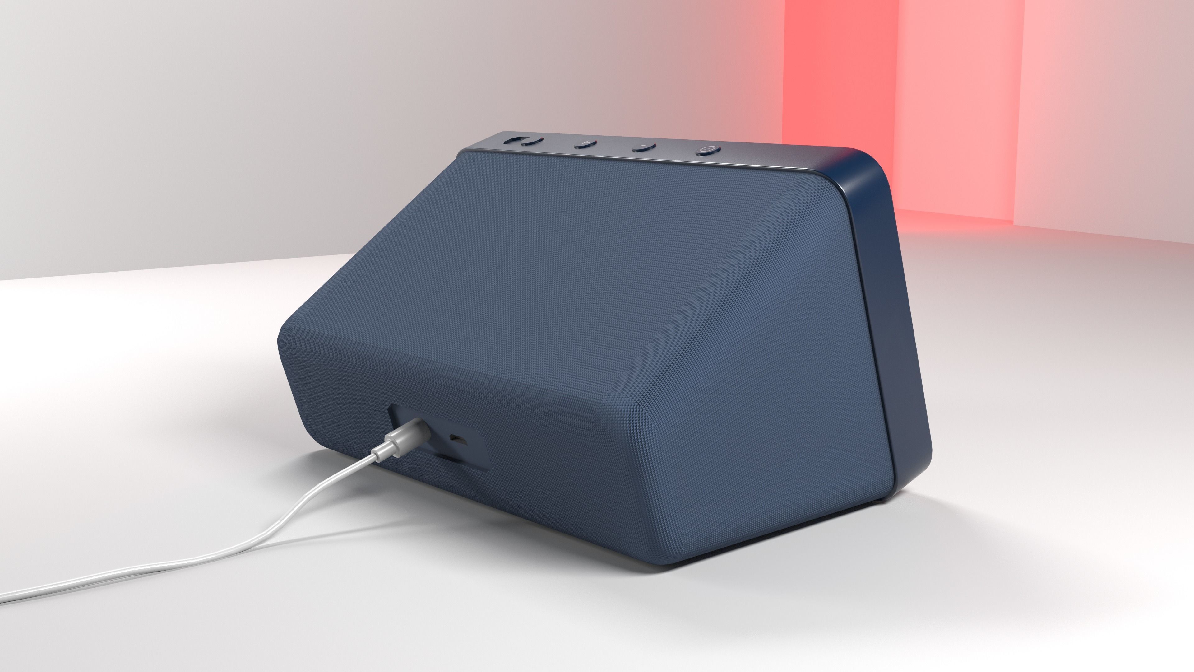 Amazon echo show 5 with white blue and black colors Low-poly 3D model_4