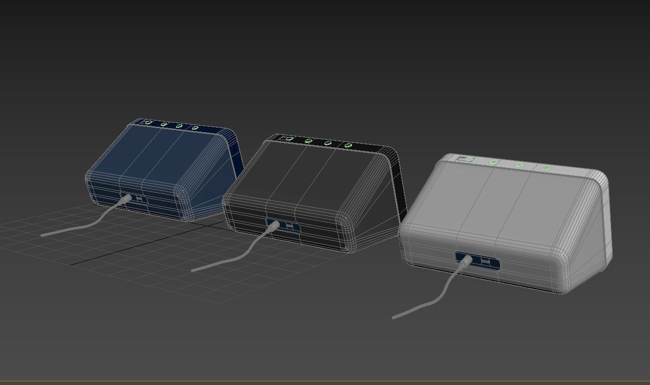 Amazon echo show 5 with white blue and black colors Low-poly 3D model_9