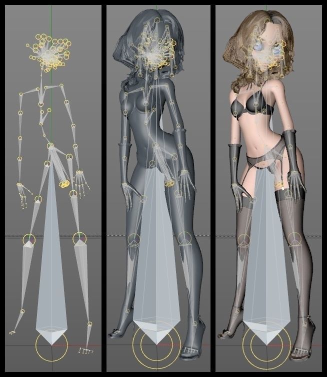 Cartoon Lingerie Model Low-poly 3D model_8