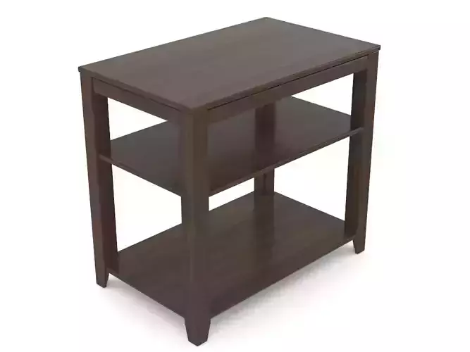 Table end with two shelves