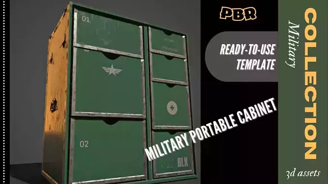 Military portable cabinet Low-poly 3D model Low-poly 3D model