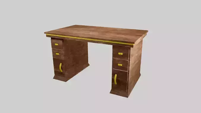 Lowpoli old desk Low-poly 3D model