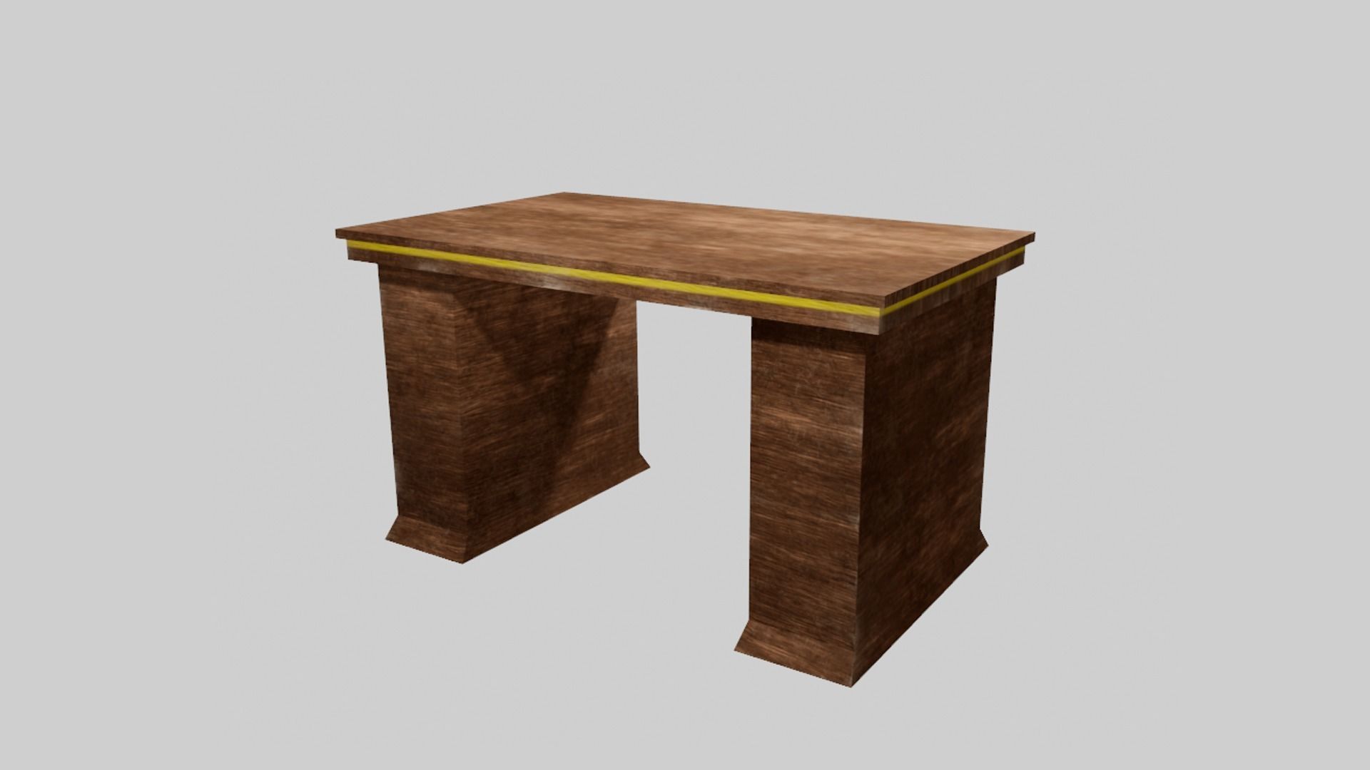 Lowpoli old desk Low-poly 3D model_1