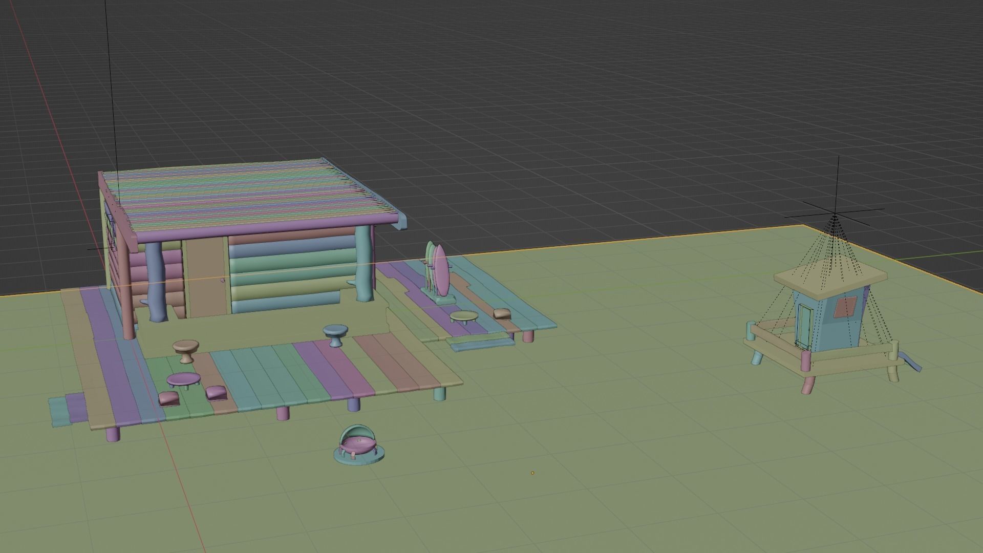 Beach House Restaurent 3D model_3