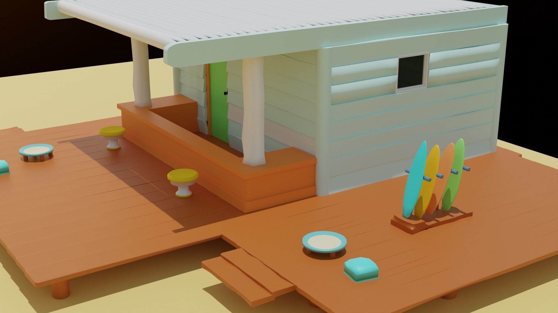 Beach House Restaurent 3D model_9