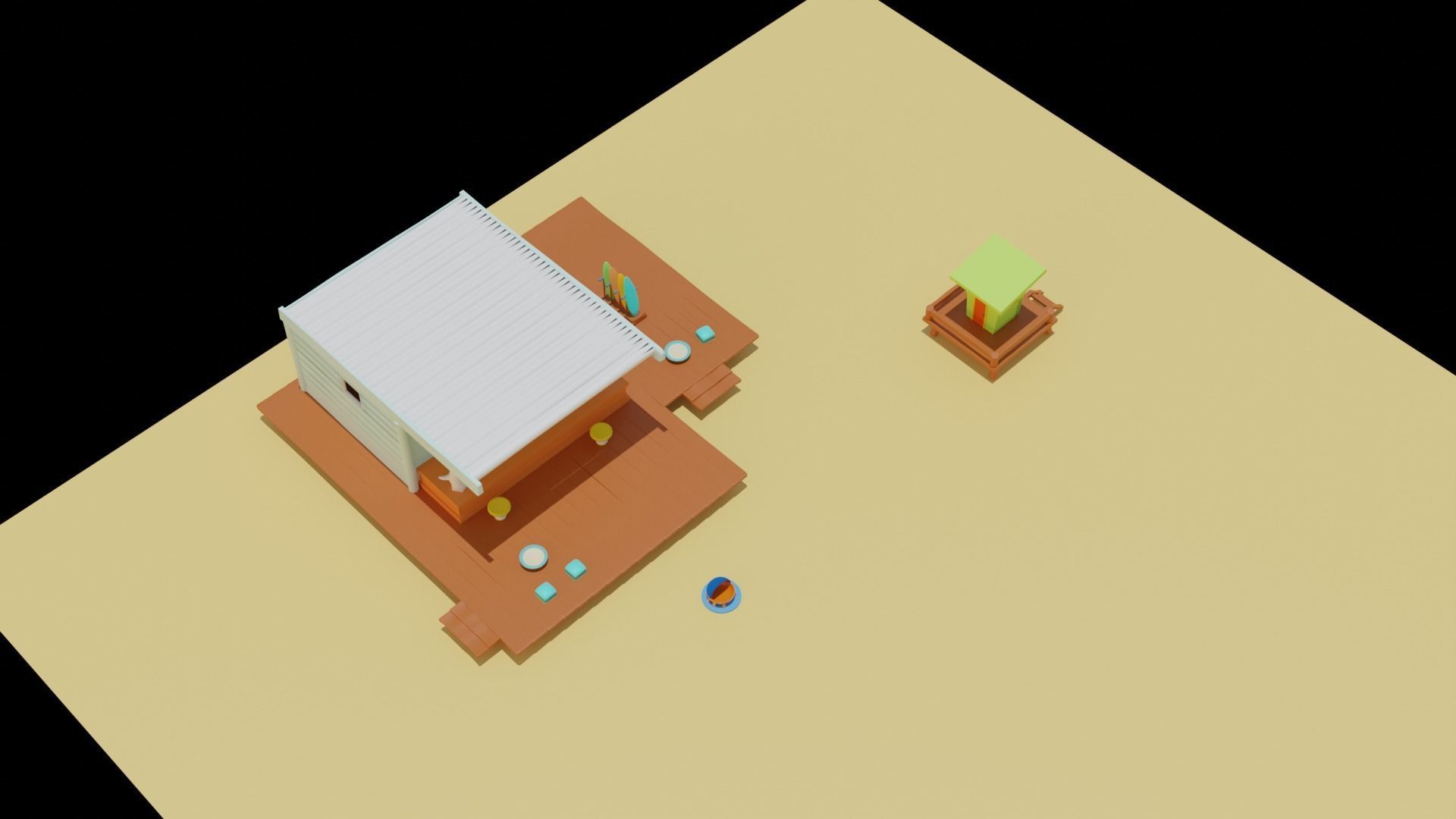 Beach House Restaurent 3D model_13