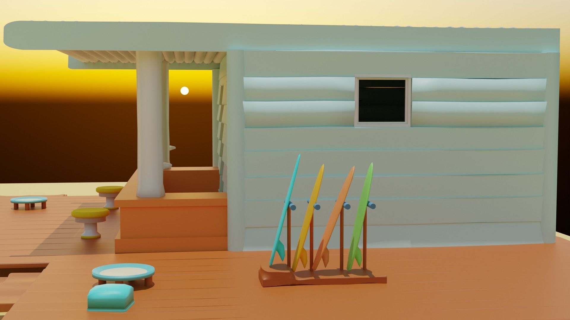 Beach House Restaurent 3D model_11