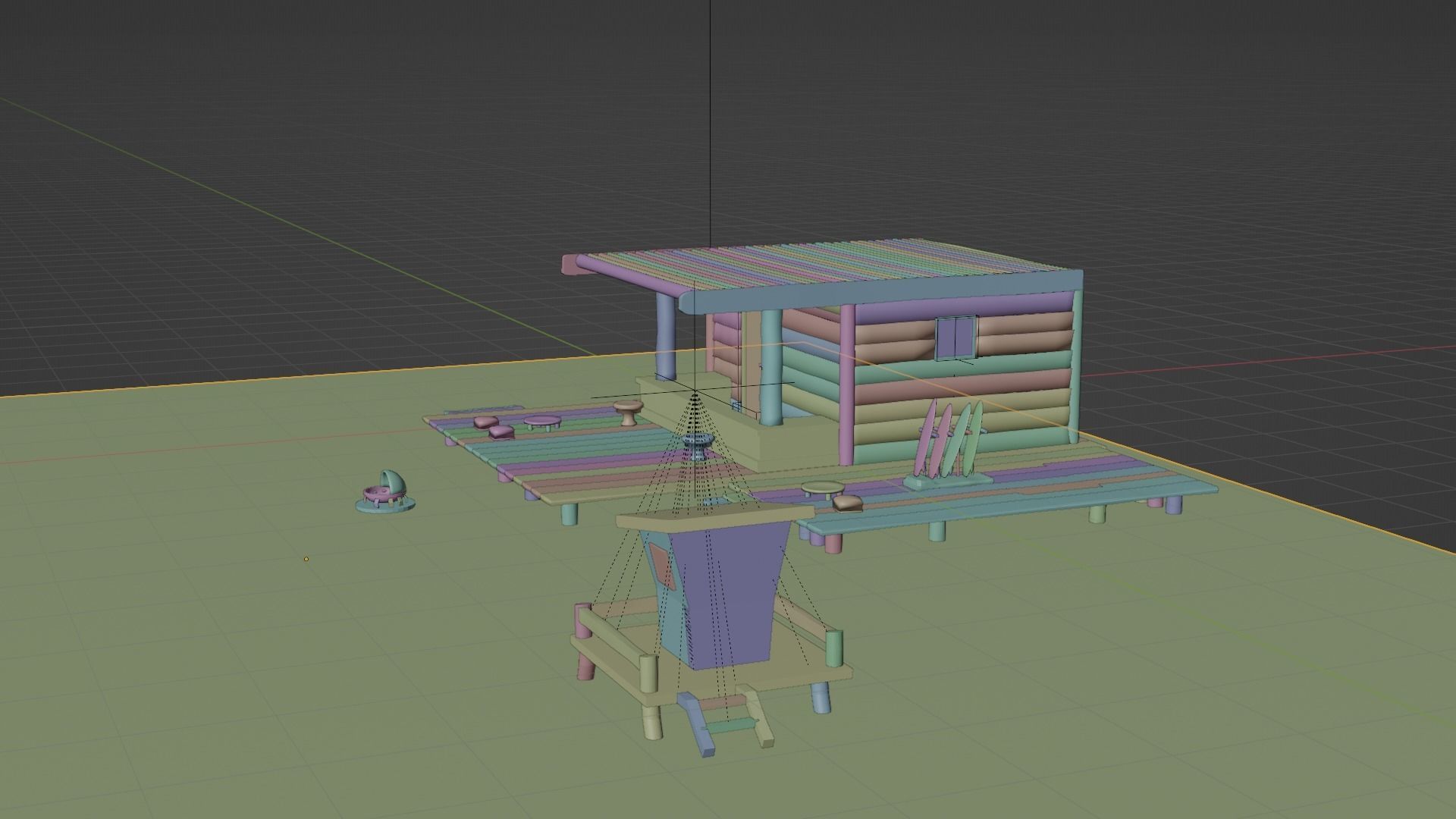 Beach House Restaurent 3D model_4