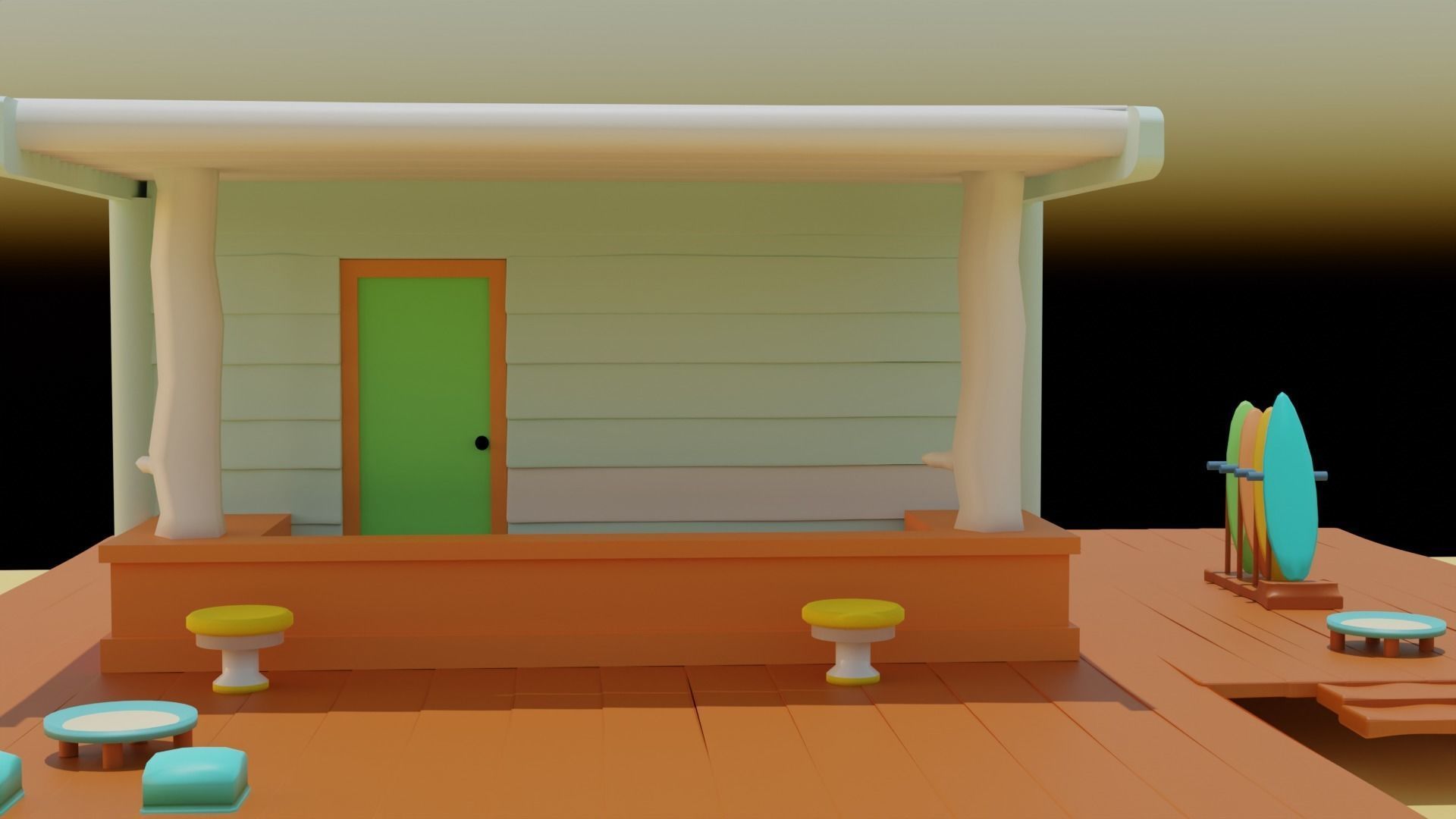 Beach House Restaurent 3D model_10