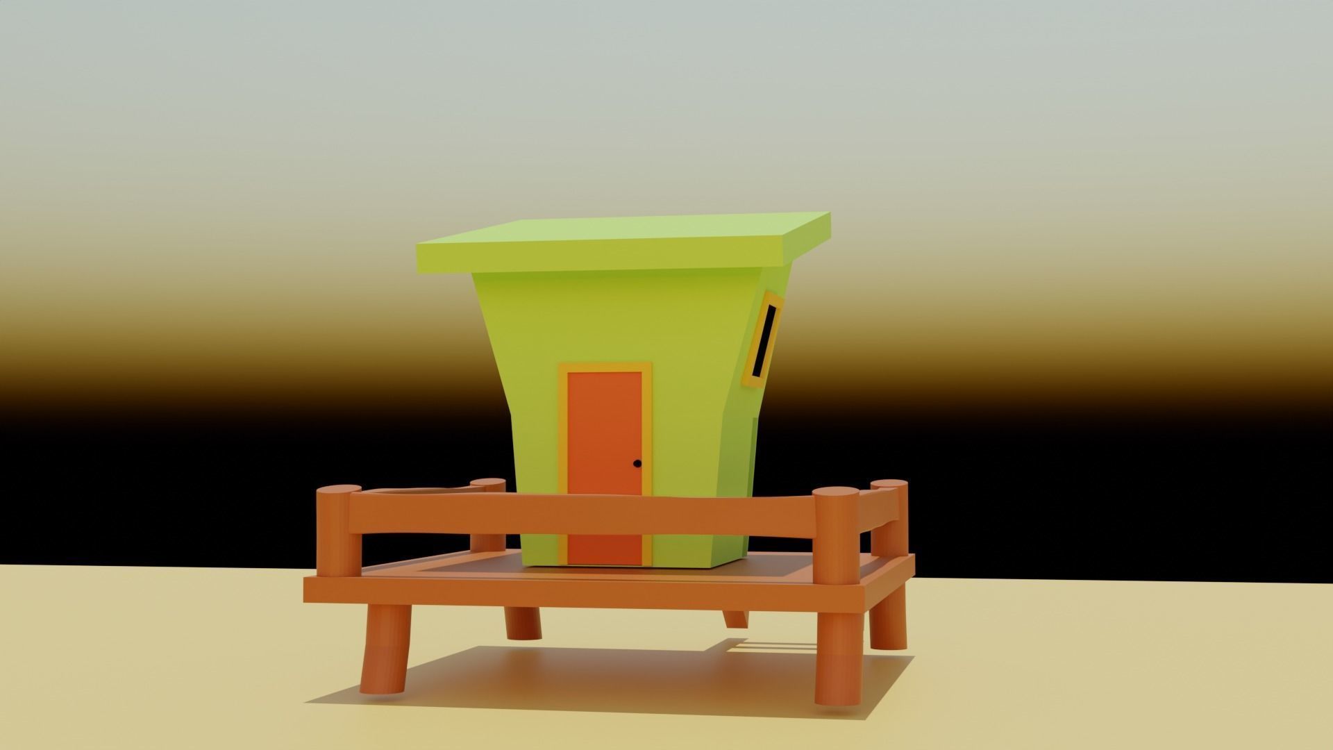 Beach House Restaurent 3D model_8