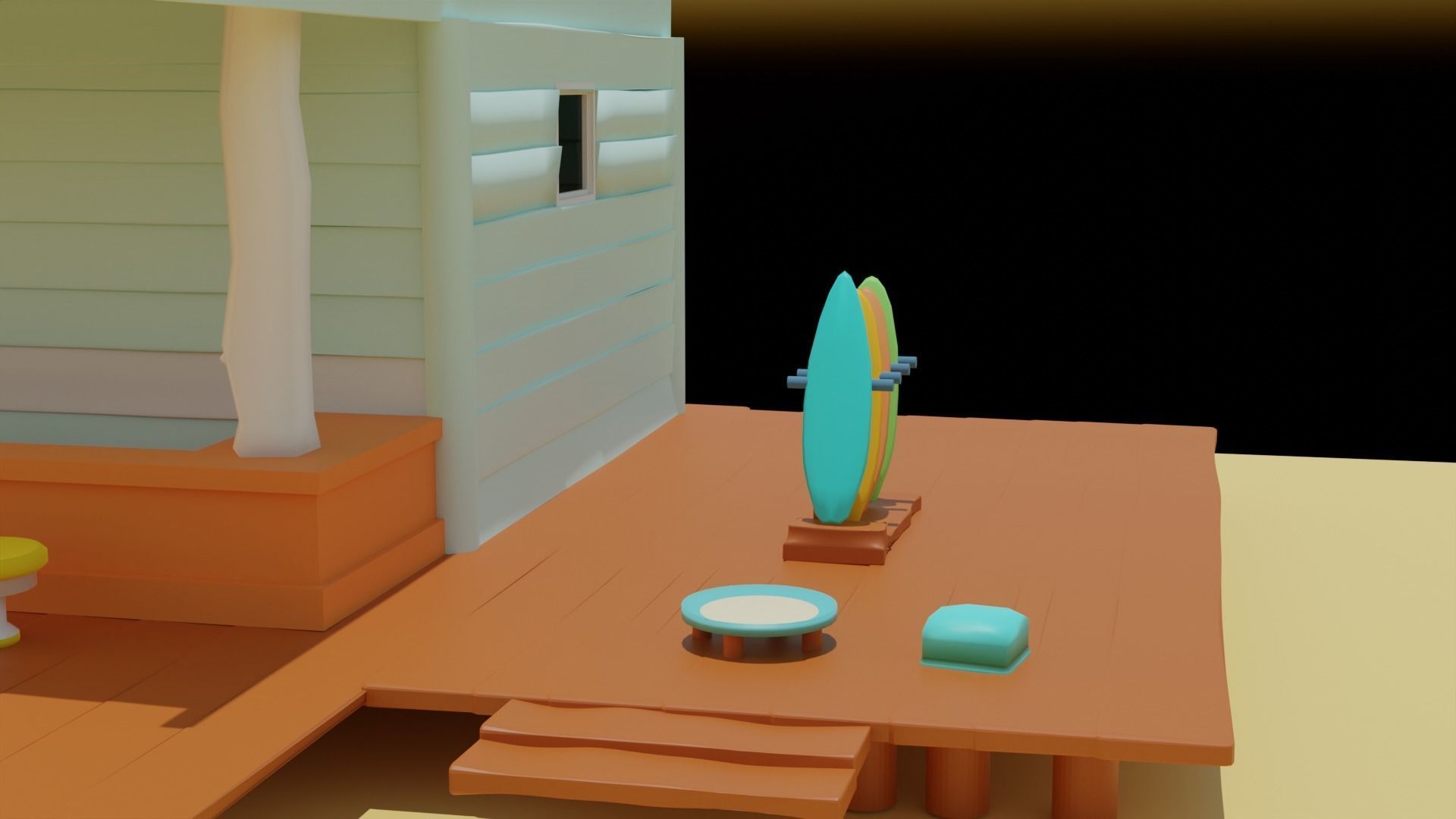 Beach House Restaurent 3D model_1