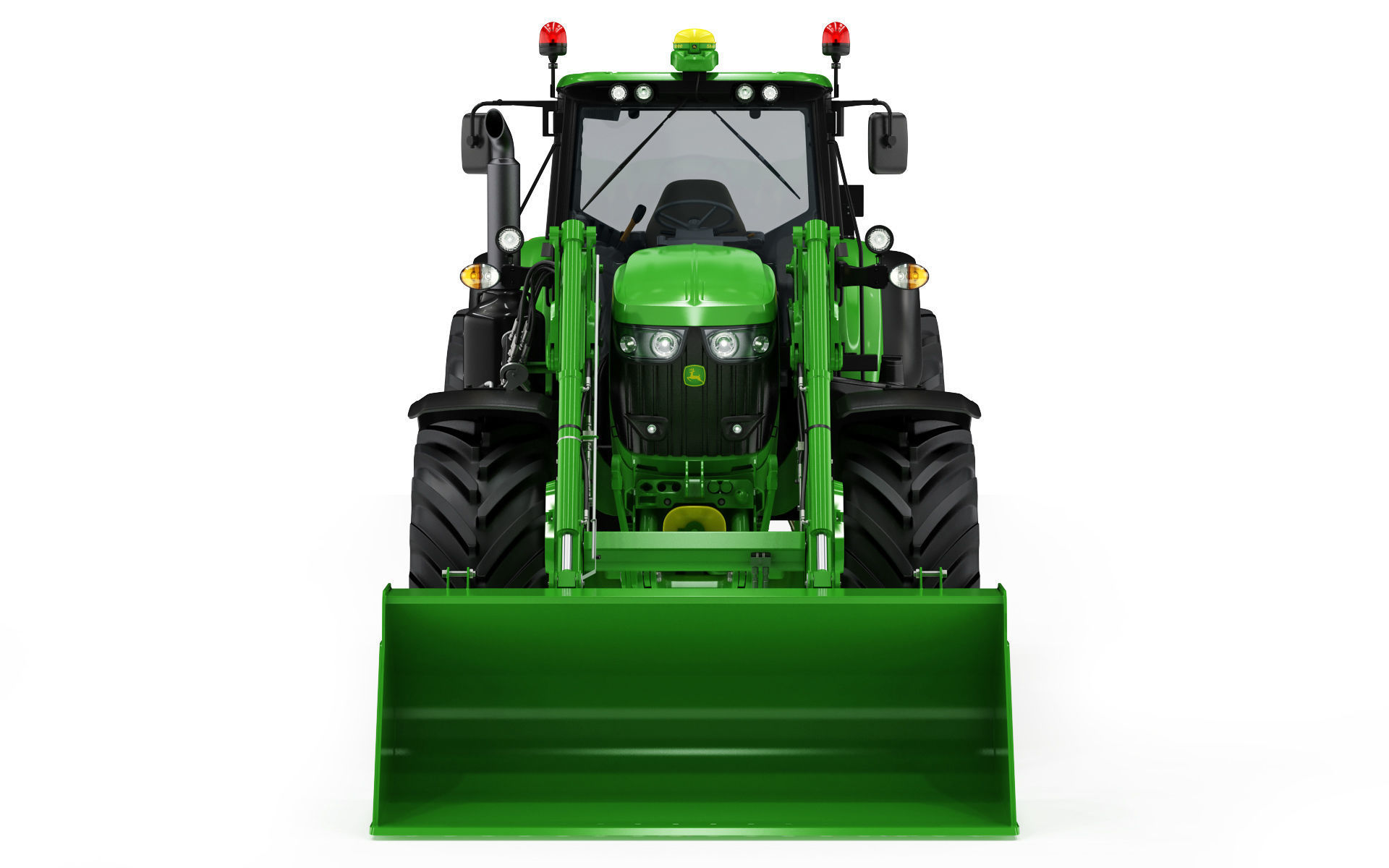 Tractor John Deere 6195M Utility with Loader 3D model_7