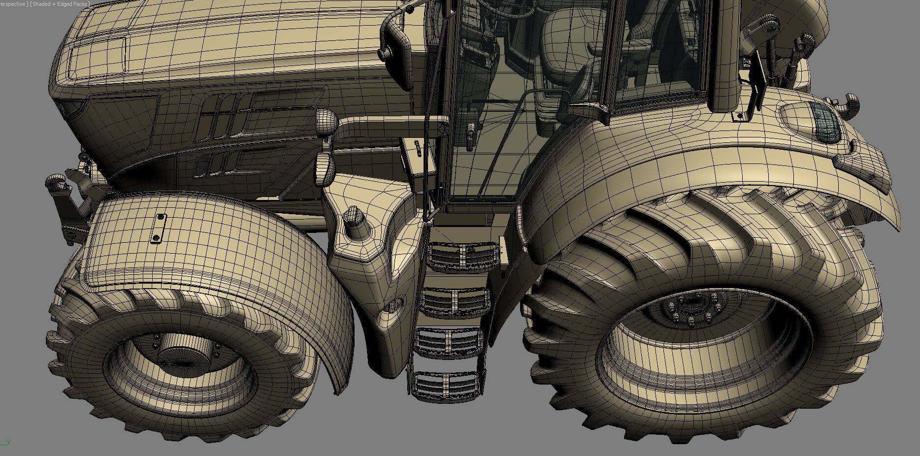 Tractor John Deere 6195M Utility with Loader 3D model_43
