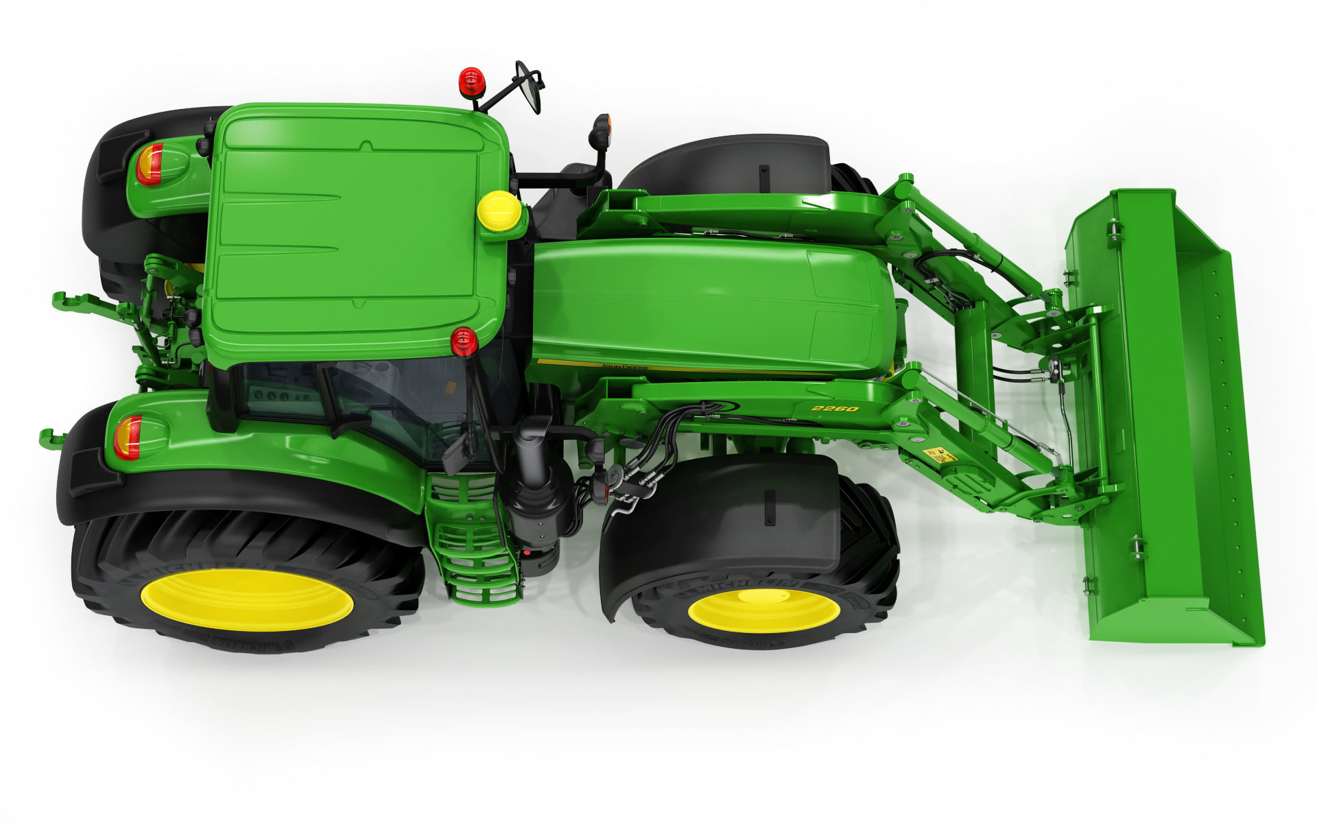 Tractor John Deere 6195M Utility with Loader 3D model_16