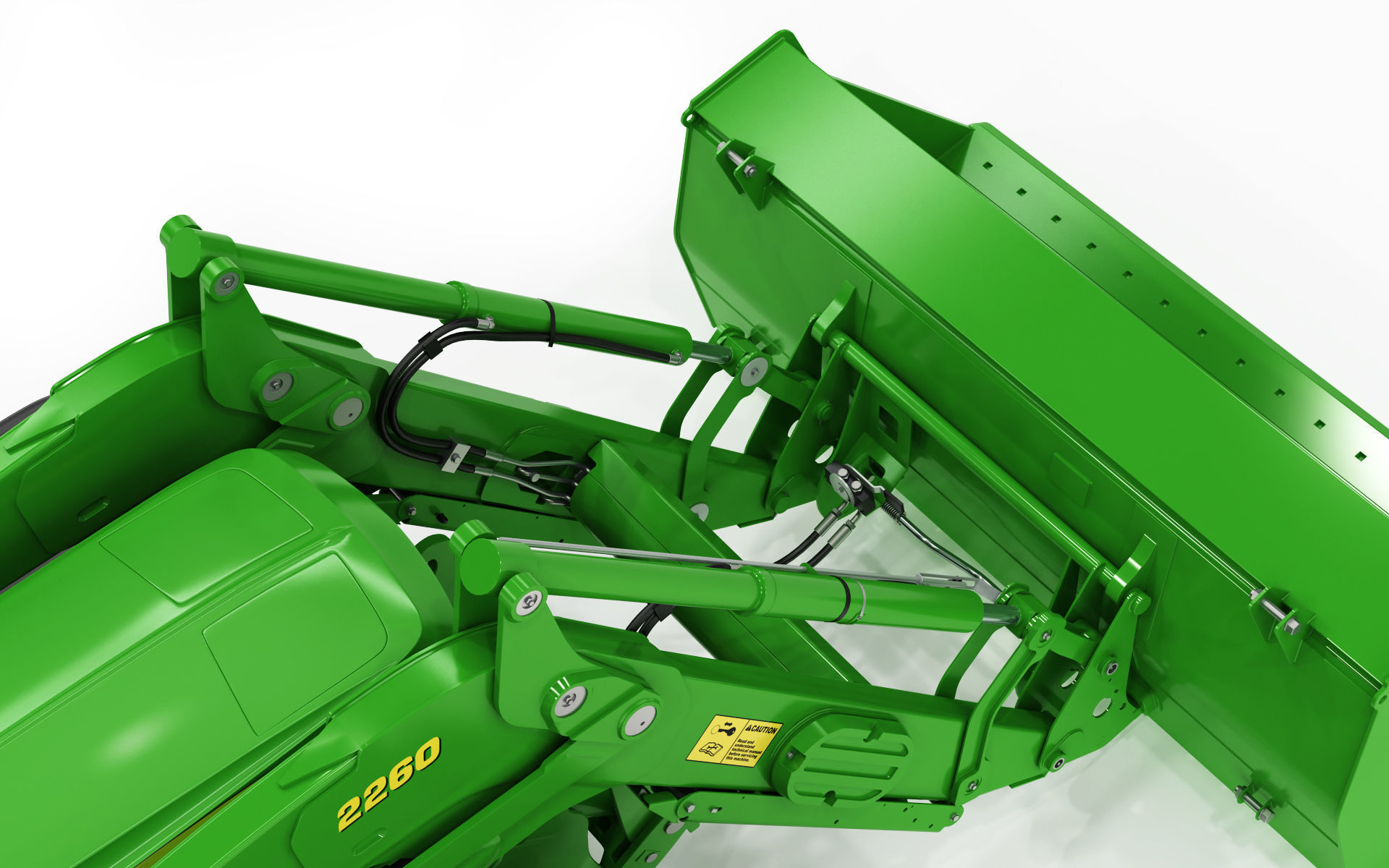 Tractor John Deere 6195M Utility with Loader 3D model_22