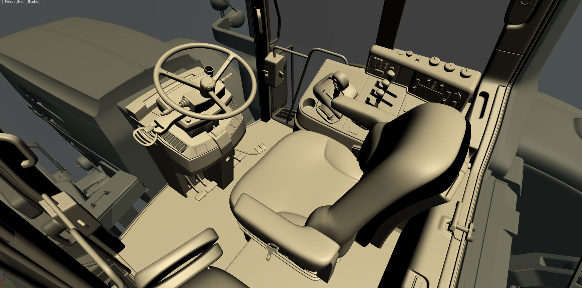 Tractor John Deere 6195M Utility with Loader 3D model_48