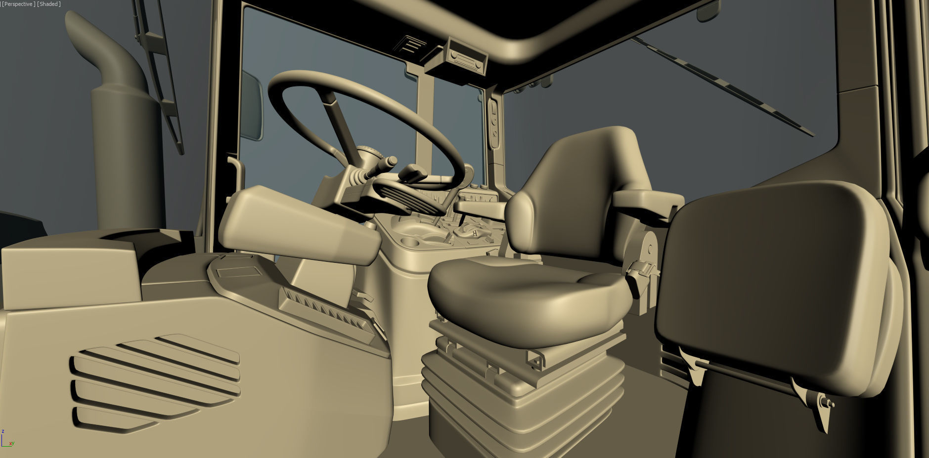 Tractor John Deere 6195M Utility with Loader 3D model_46