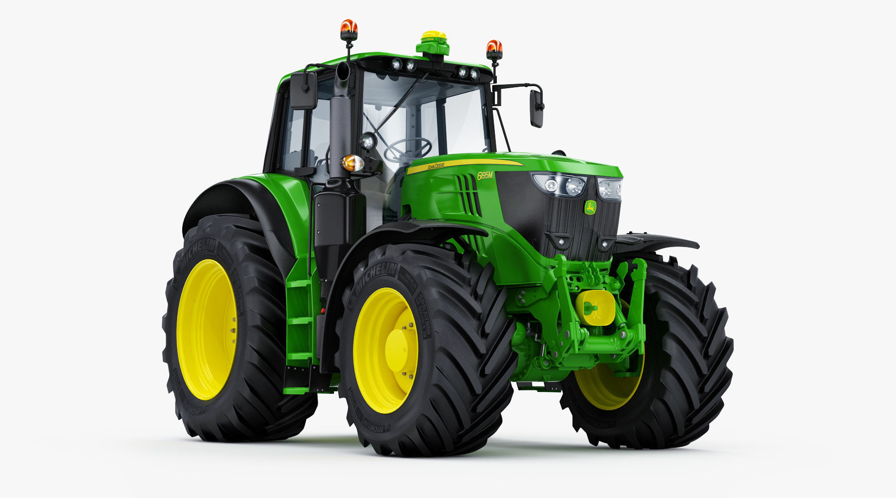 Tractor John Deere 6195M Utility with Loader 3D model_6