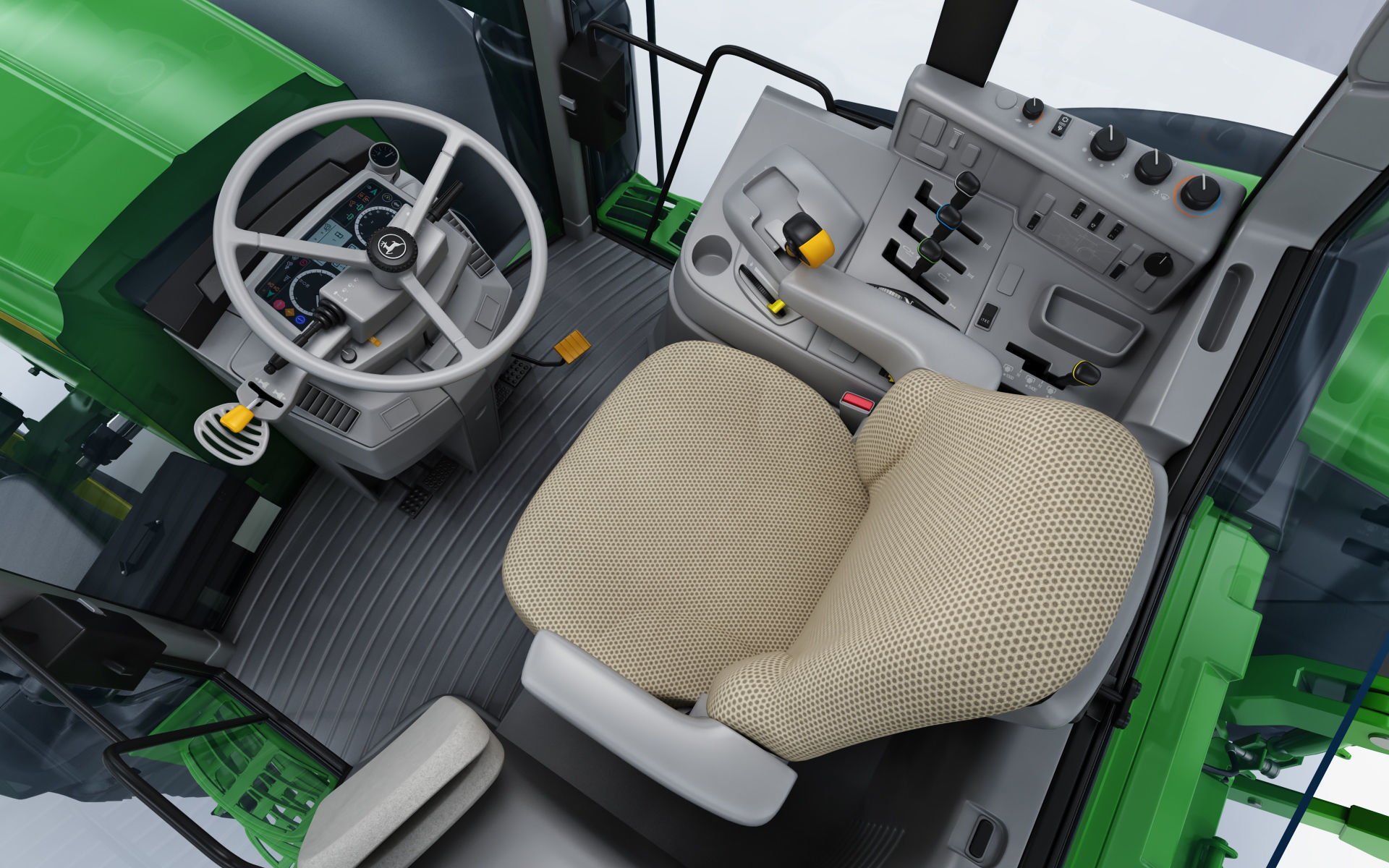 Tractor John Deere 6195M Utility with Loader 3D model_29