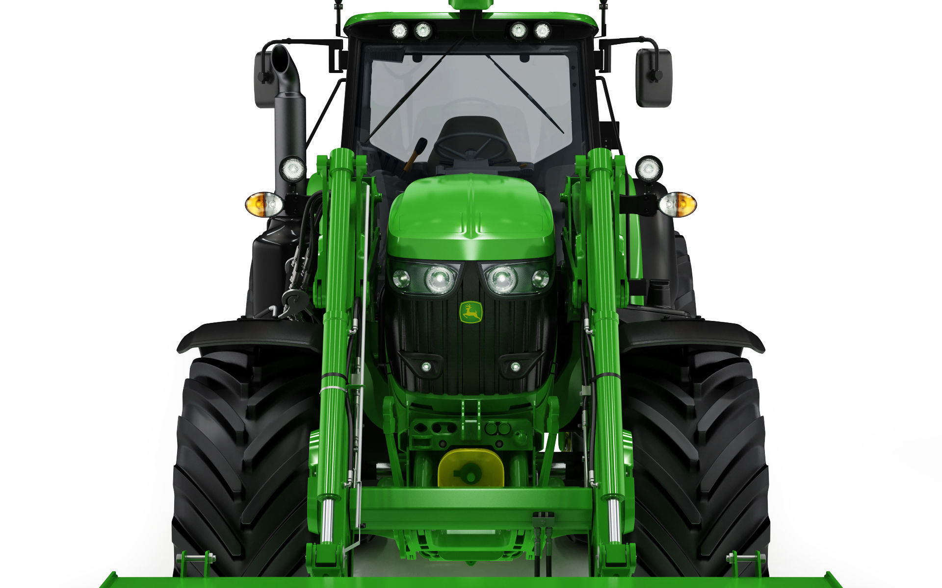 Tractor John Deere 6195M Utility with Loader 3D model_25