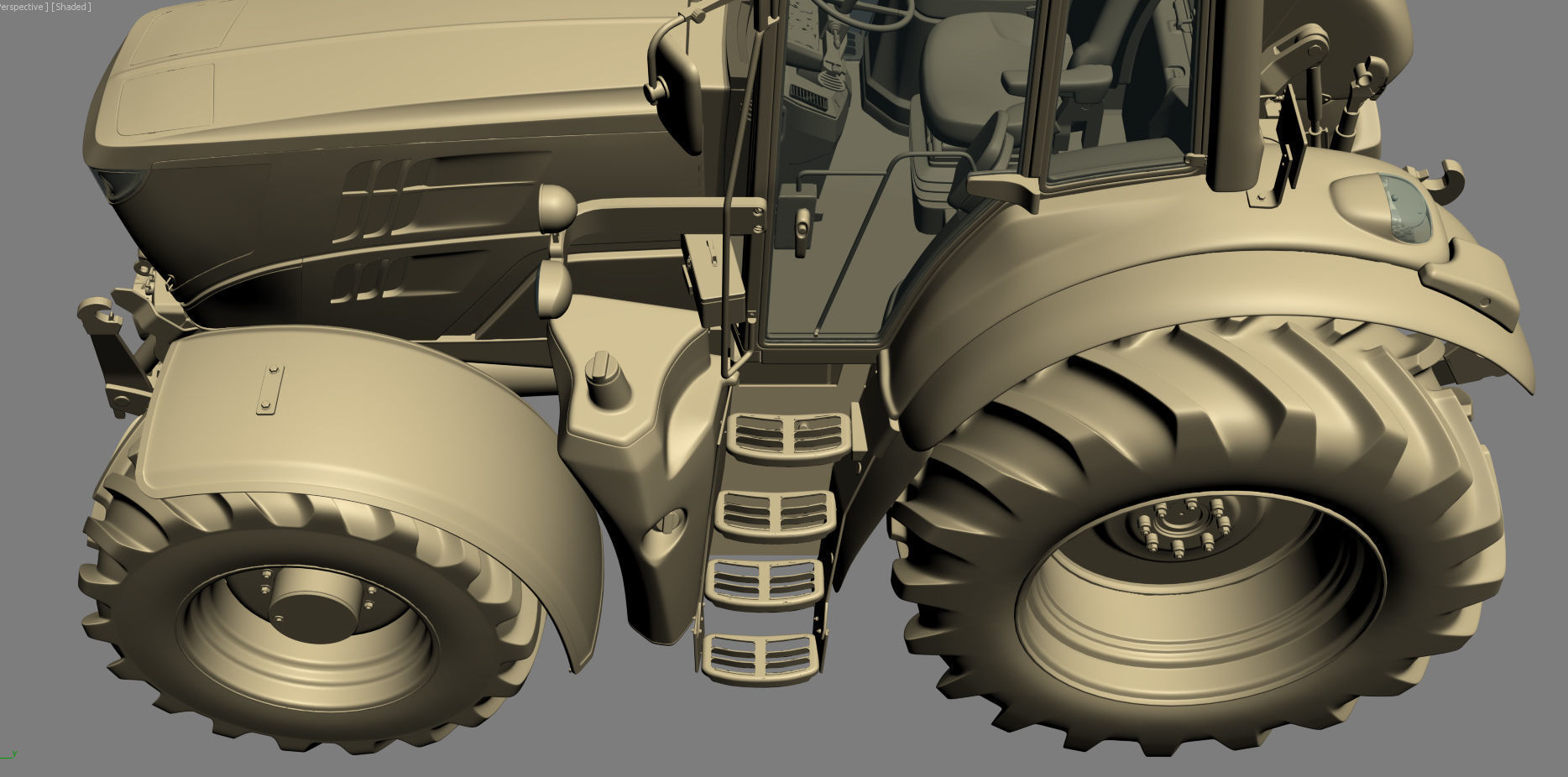 Tractor John Deere 6195M Utility with Loader 3D model_42