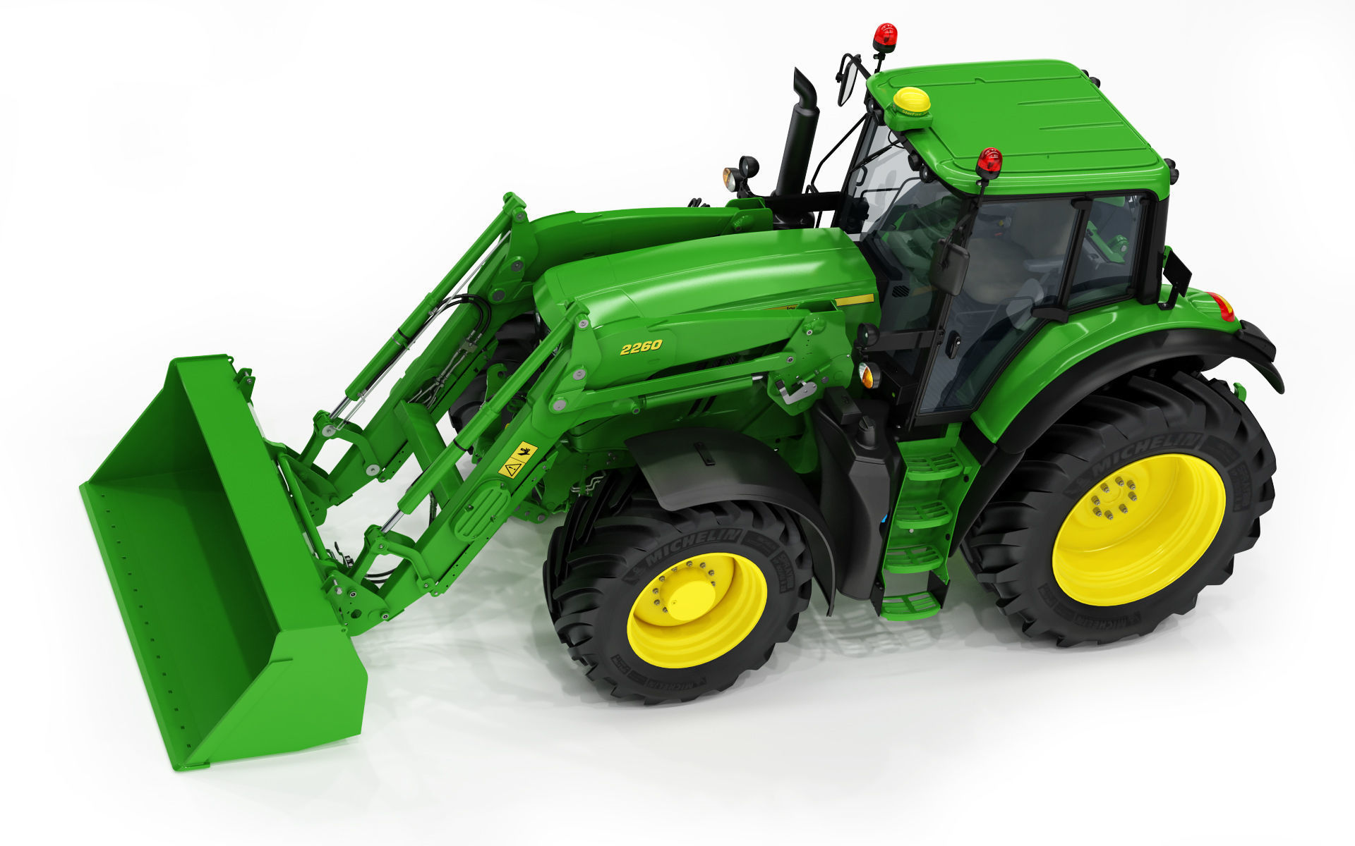 Tractor John Deere 6195M Utility with Loader 3D model_17