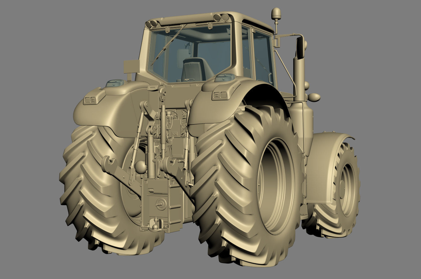 Tractor John Deere 6195M Utility with Loader 3D model_36