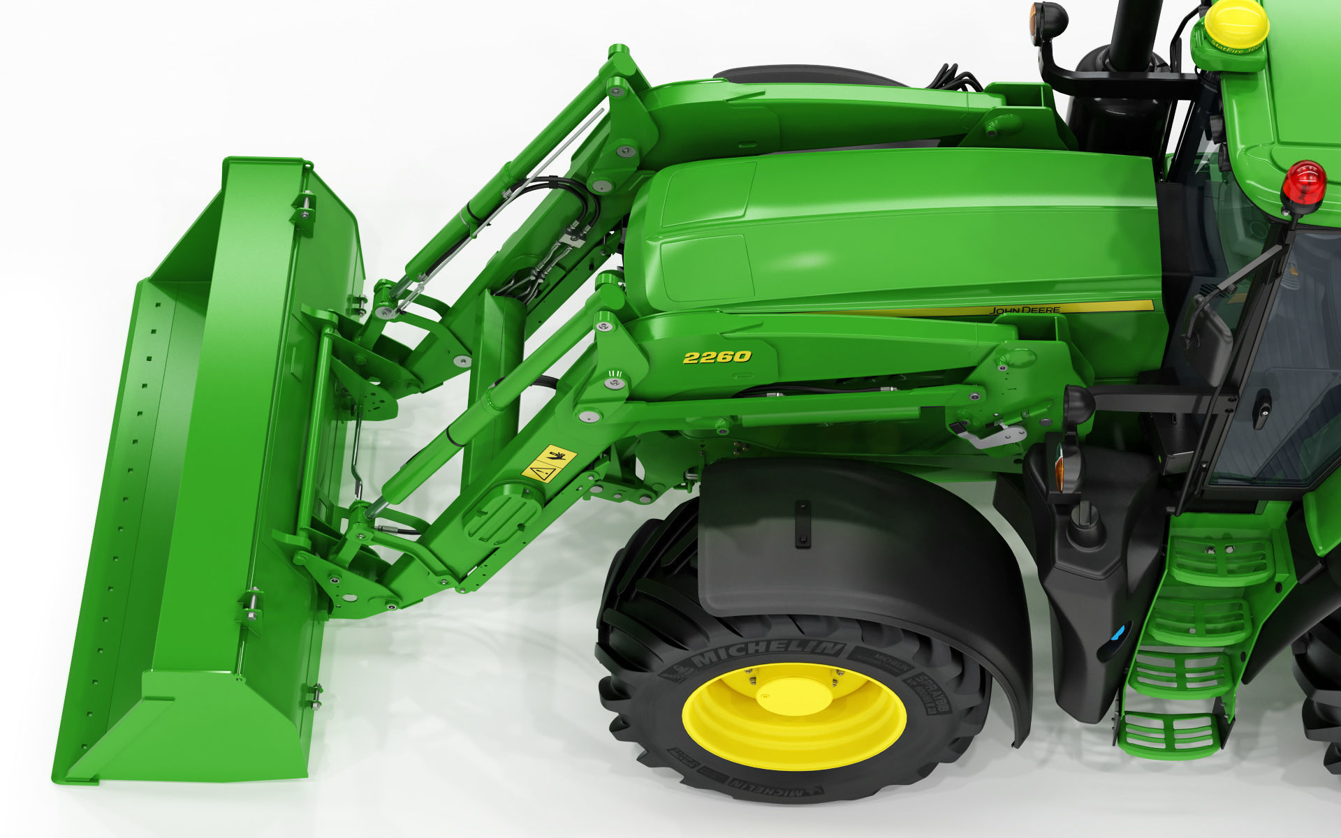 Tractor John Deere 6195M Utility with Loader 3D model_18