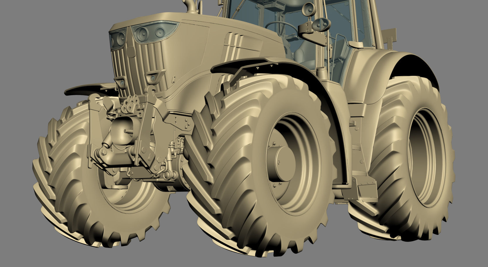Tractor John Deere 6195M Utility with Loader 3D model_40