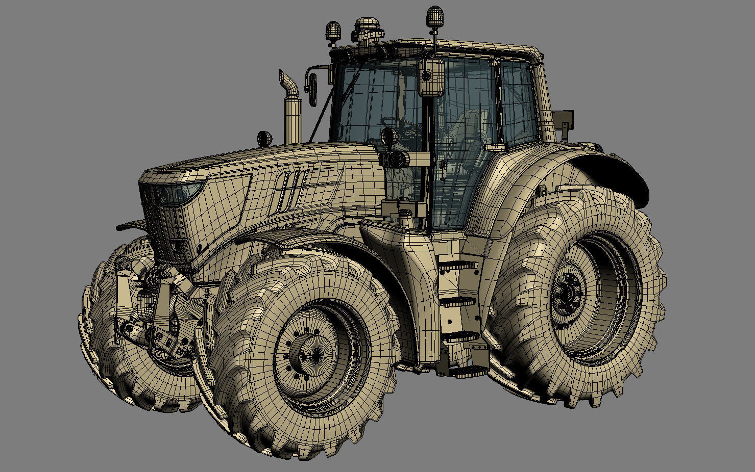 Tractor John Deere 6195M Utility with Loader 3D model_35