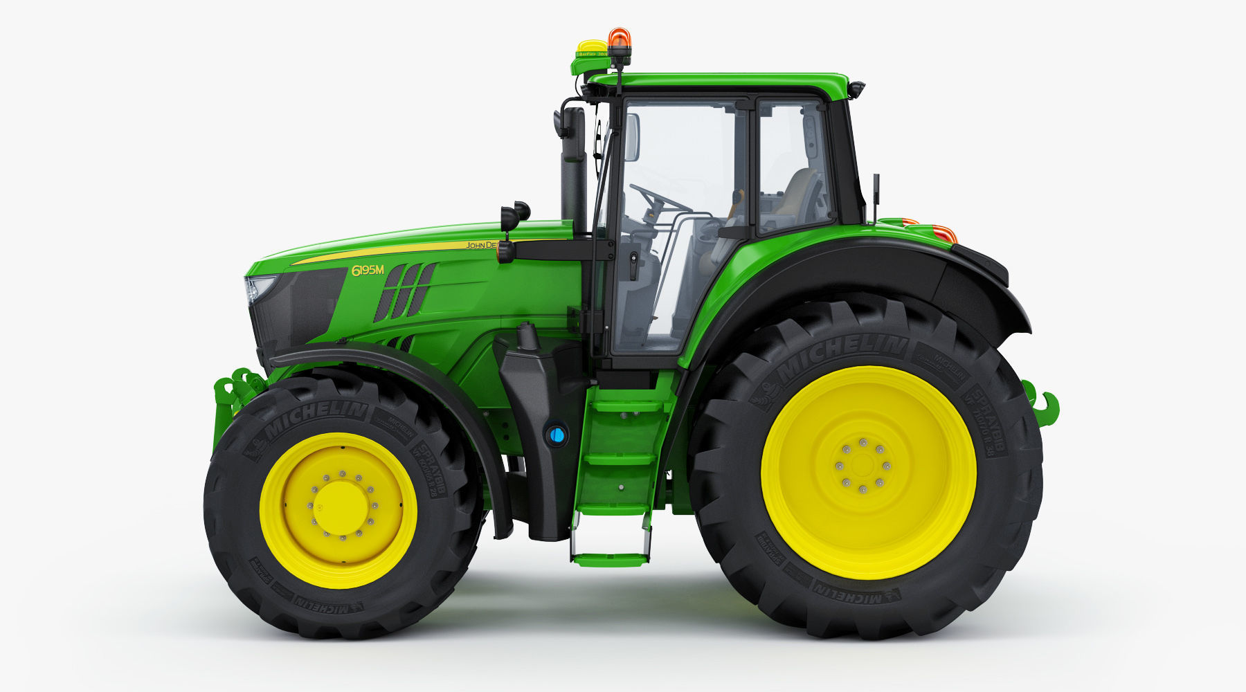 Tractor John Deere 6195M Utility with Loader 3D model_4