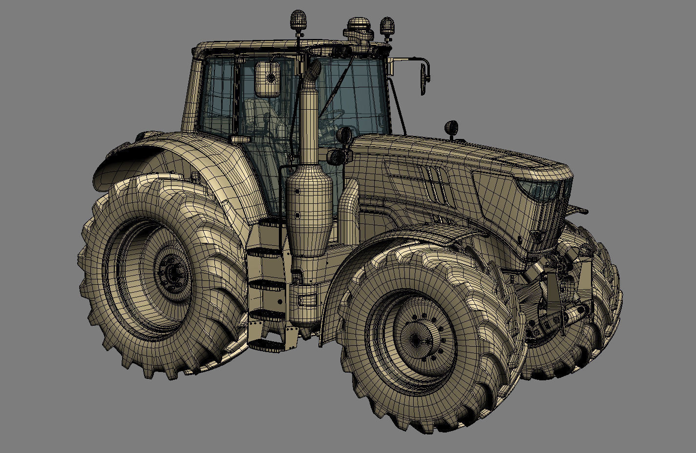 Tractor John Deere 6195M Utility with Loader 3D model_39