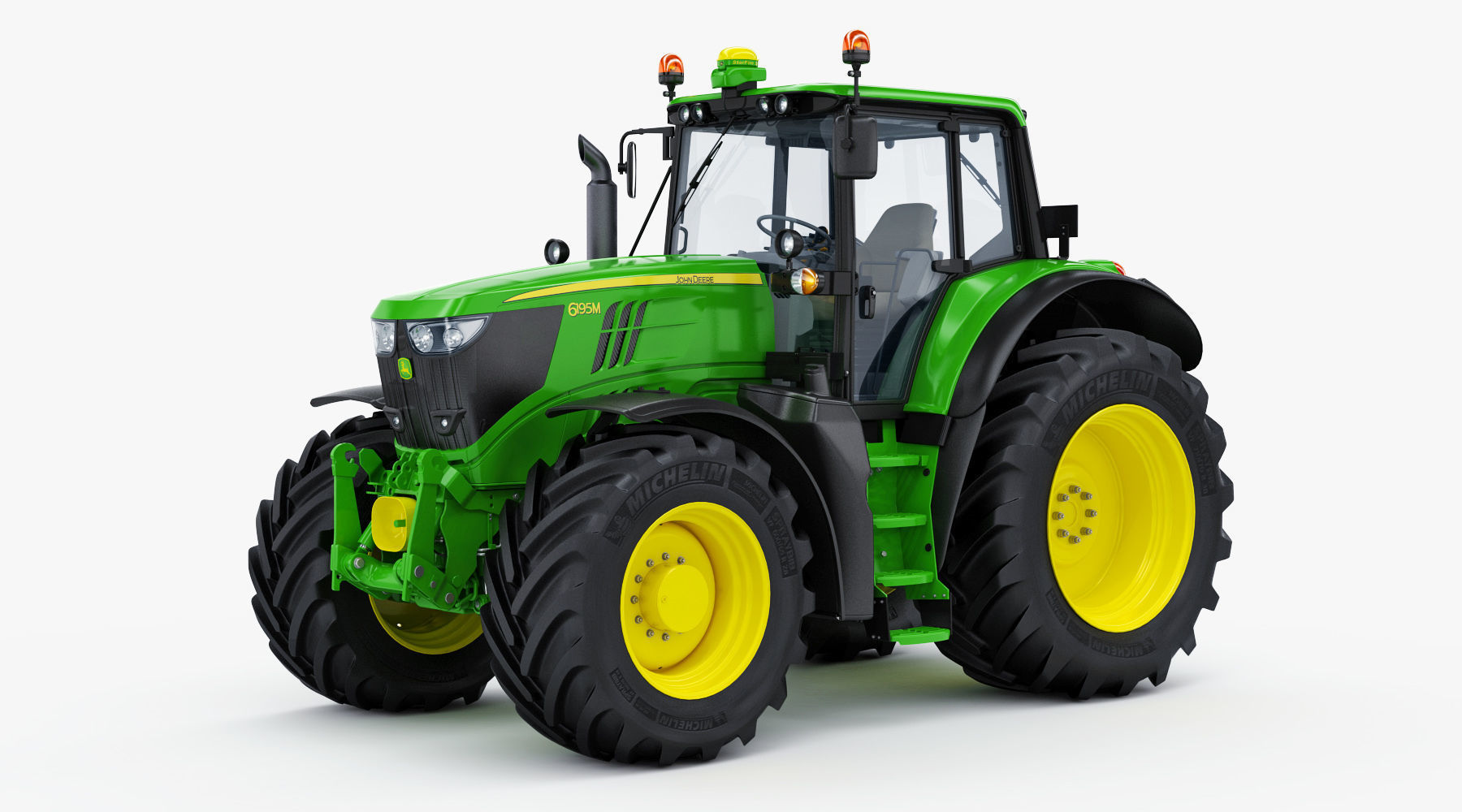Tractor John Deere 6195M Utility with Loader 3D model_2
