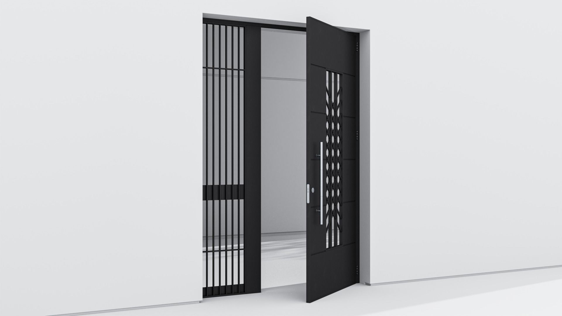 Aluminium door 192 3D model_3