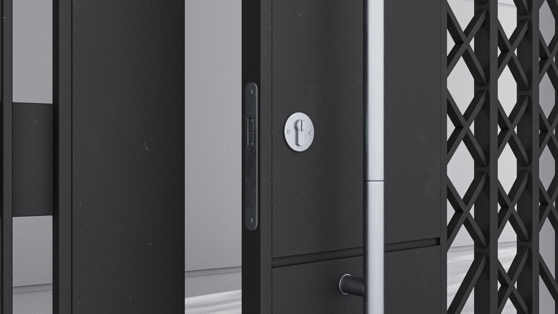 Aluminium door 192 3D model_4